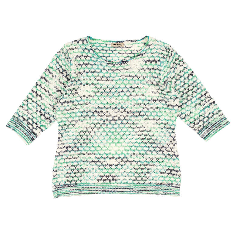 💚 Jersey Blanco de Jacquard enTonos Verdes