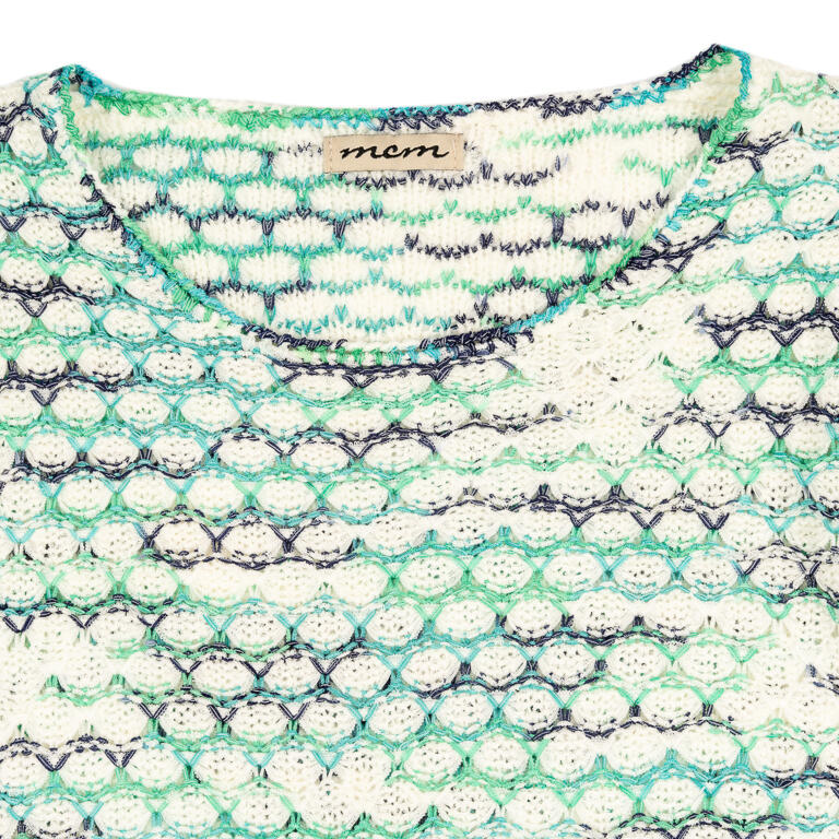 💚 Jersey Blanco de Jacquard enTonos Verdes