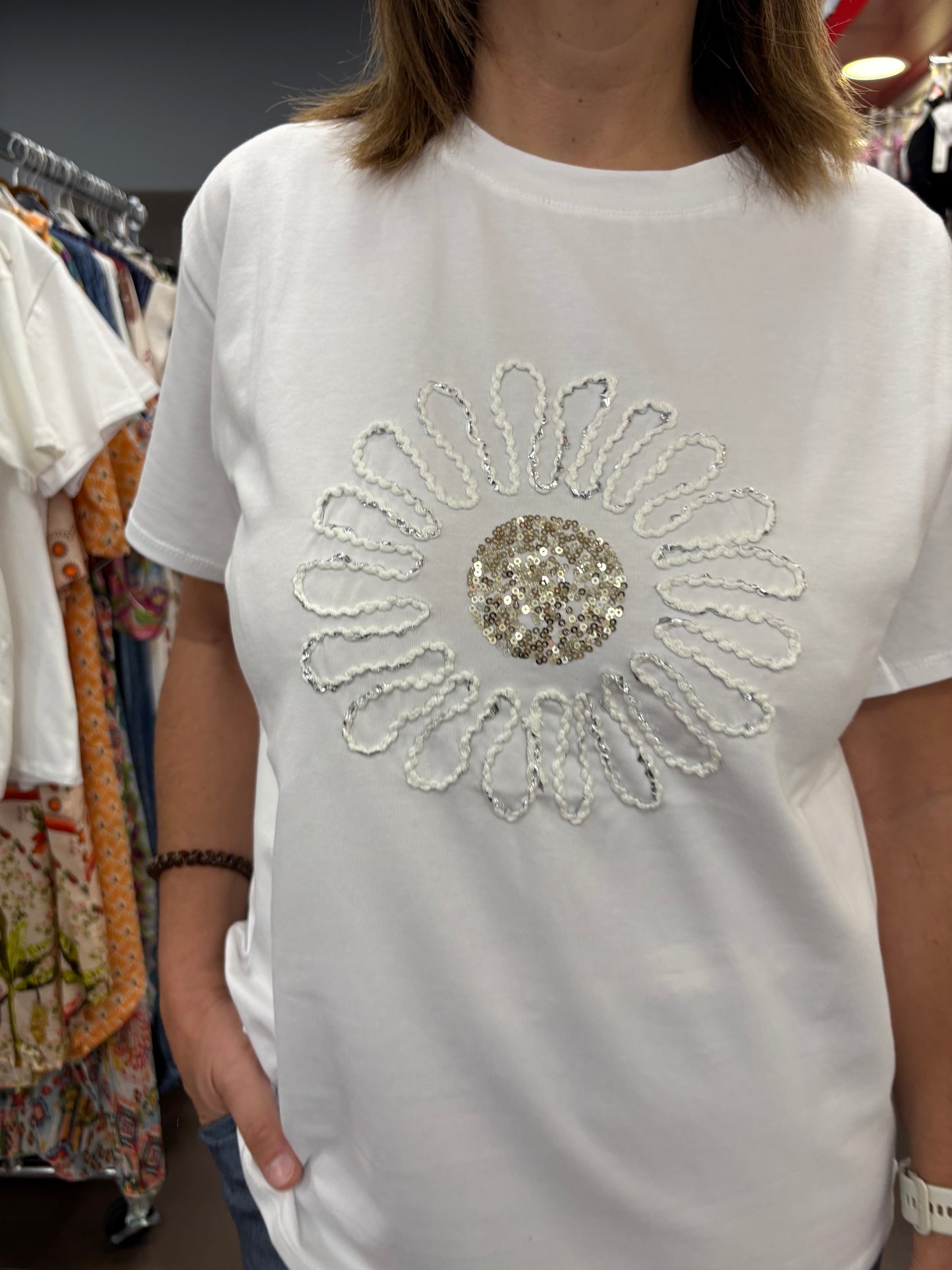✨ ✨ Camiseta Blanca Margarida Brilli