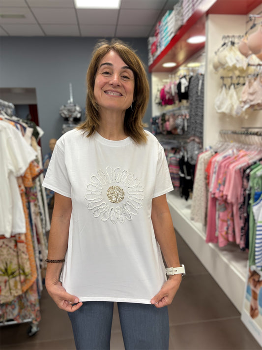 ✨ ✨ Camiseta Blanca Margarida Brilli