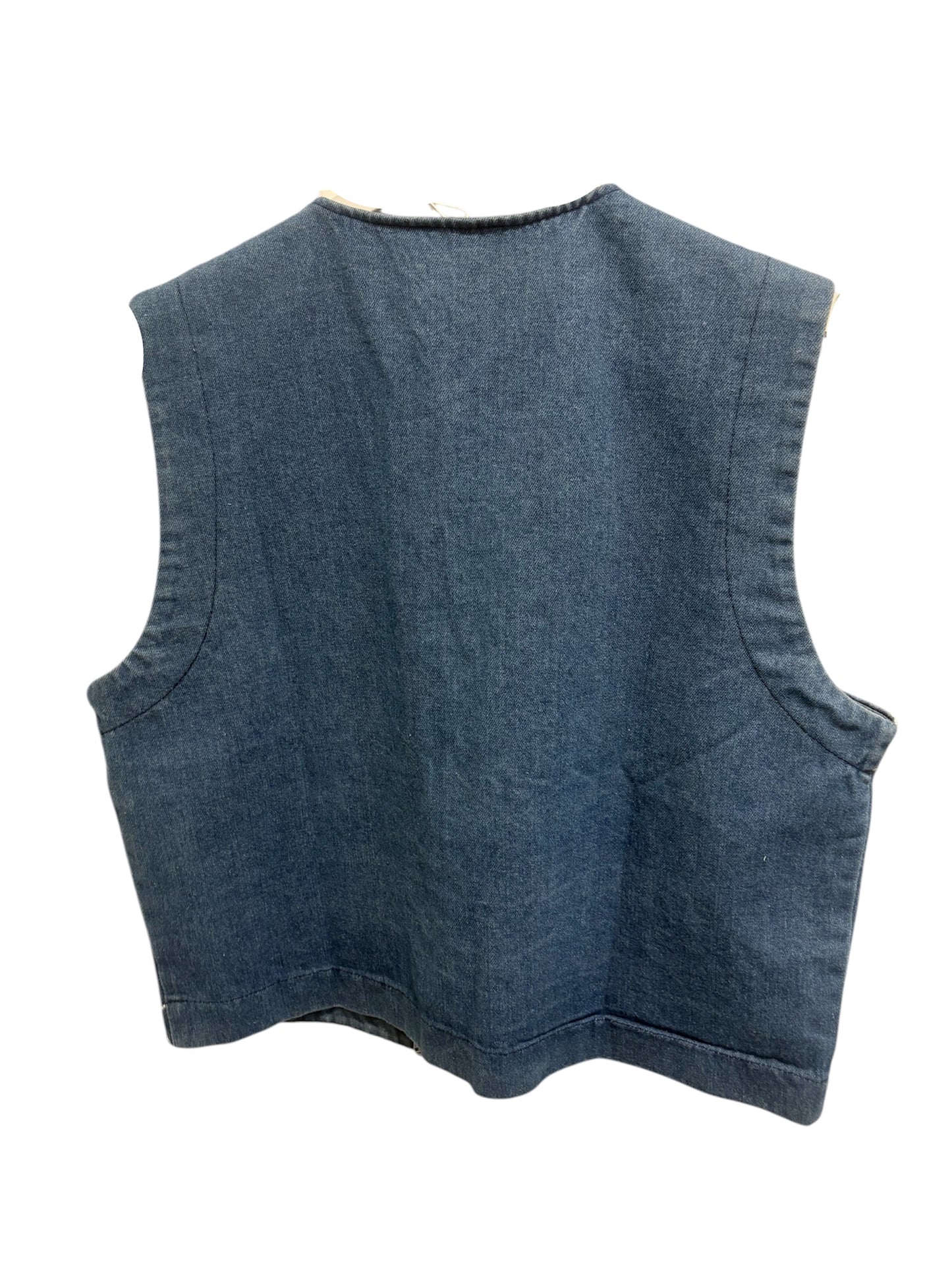 Chaleco Bordado Azul Vintage ✨