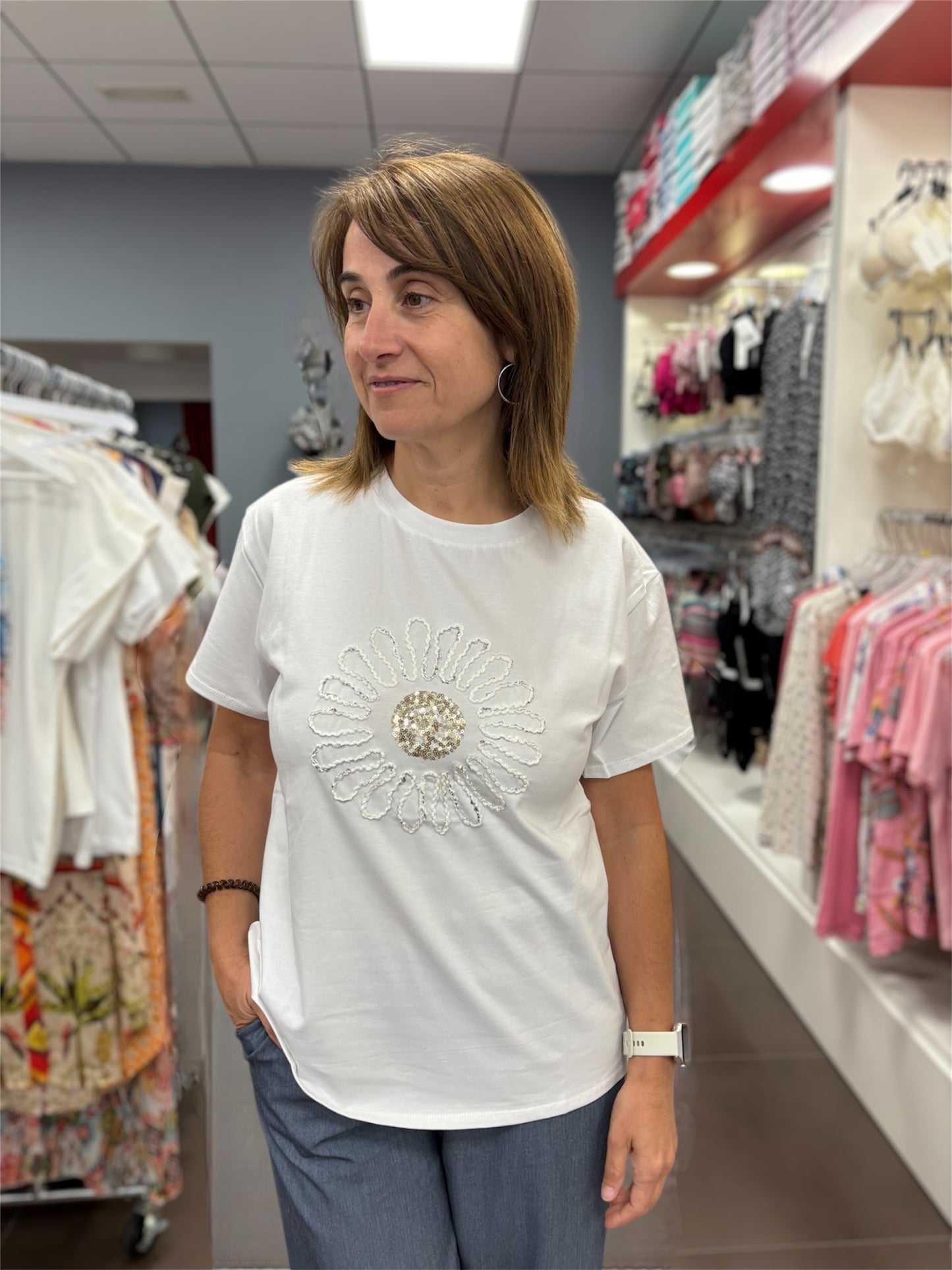 ✨ ✨ Camiseta Blanca Margarida Brilli