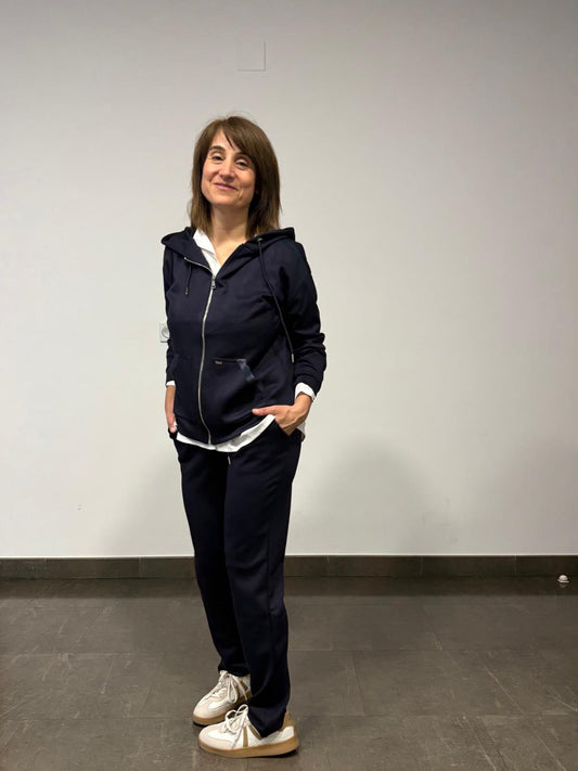 💙 Chaqueta azul marino con Capucha y Lentejuelas