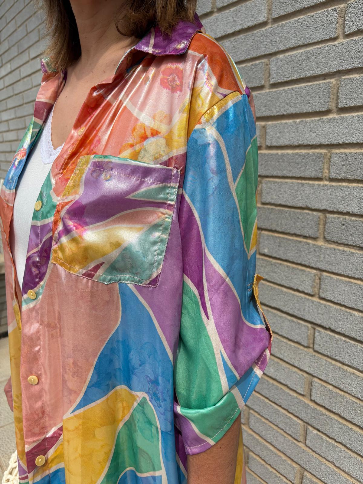 🌈 Camisa Vestido Multicolor