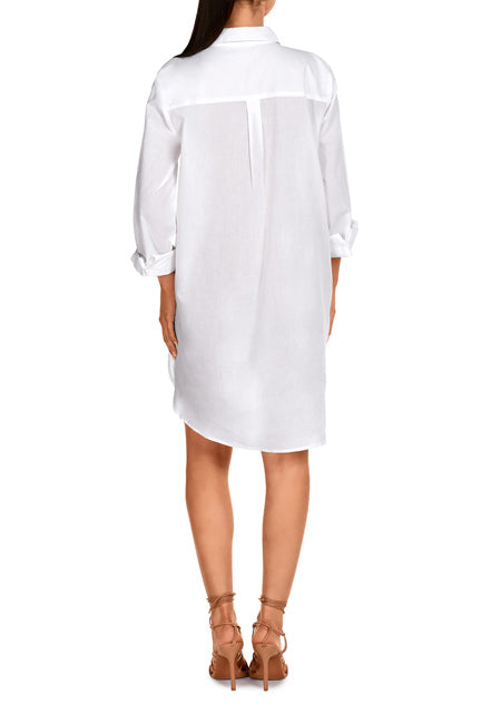 🤍 Camisa Vestido Blanca Bordada Dolores Cortés
