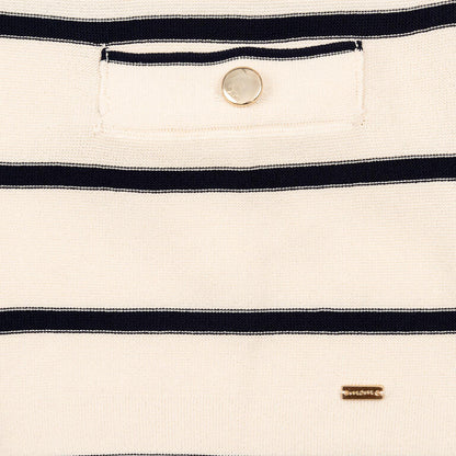 🤍 Chaqueta Cruda Listada con Detalles Marinos