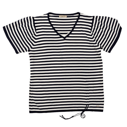 💙 Camiseta de Viscosa Estilo Marinero – Toque Chic con Rayas