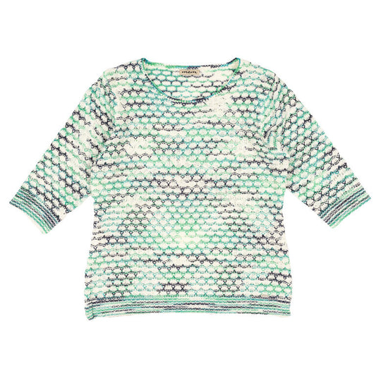 💚 Jersey Blanco de Jacquard enTonos Verdes