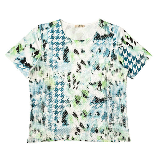 🐾 Camiseta Animal Print con Detalles en Rejilla