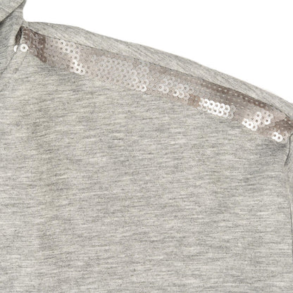 🩶 Chaqueta Gris con Capucha y Lentejuelas