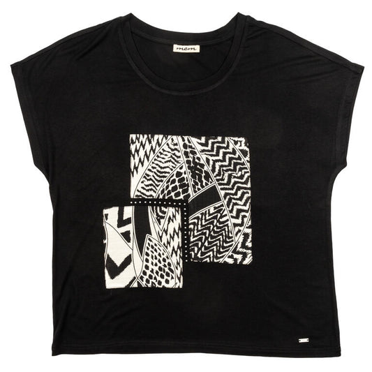 🖤 Camiseta Negra con Estampado Étnico