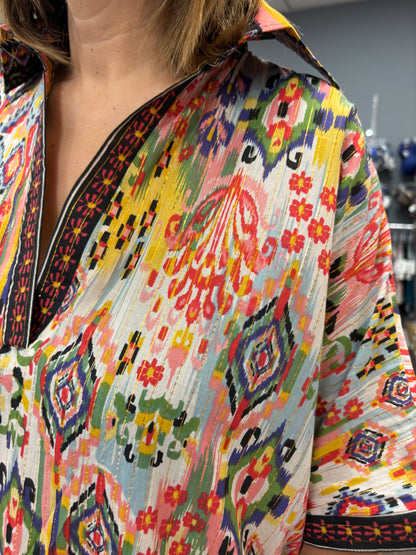 🌺 Vestido Estampado Boho Multicolor