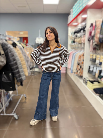 Jeans de tiro alto y pierna ancha