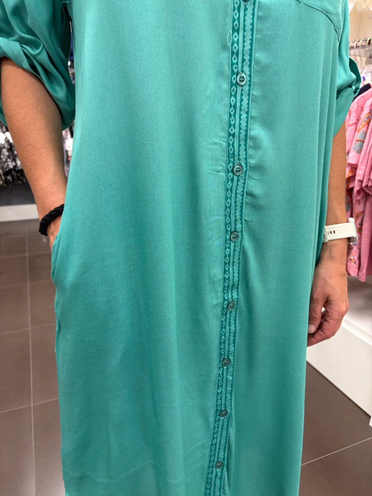 💚 Vestido Camisero Turquesa