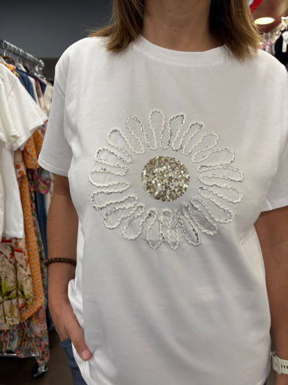 ✨ ✨ Camiseta Blanca Margarida Brilli