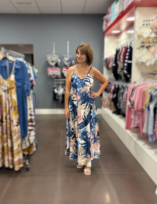 🫐Vestido largo estampado