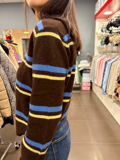 Jersey de rayas marrón y azul