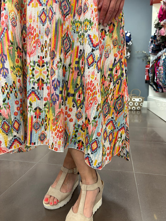 🌺 Vestido Estampado Boho Multicolor