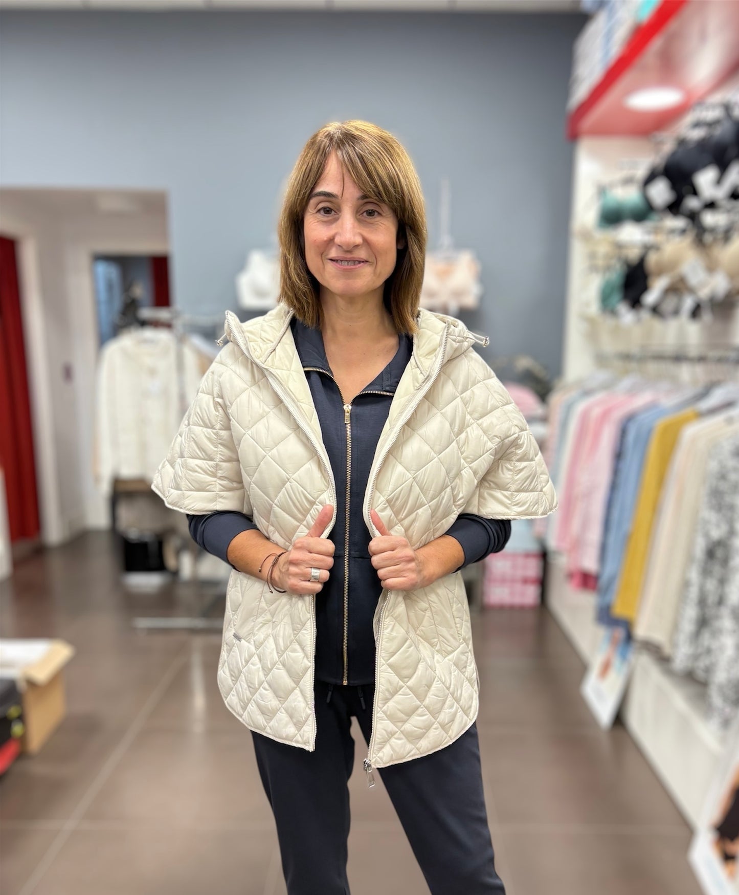 Chaleco acolchado beige