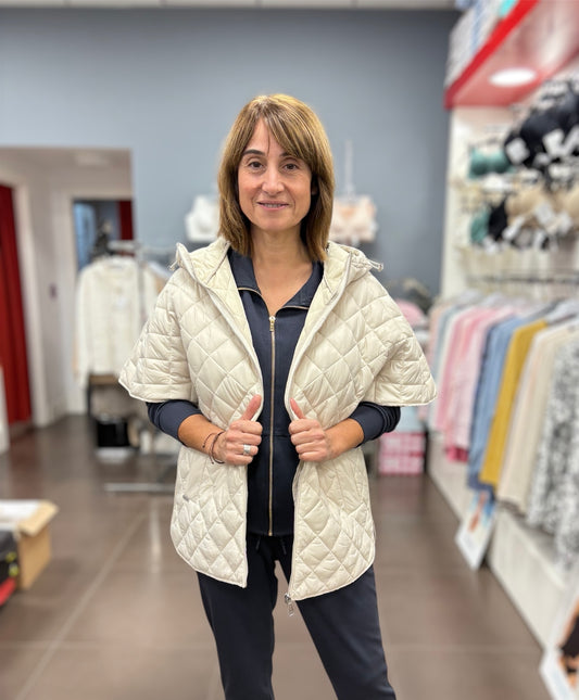 Chaleco acolchado beige