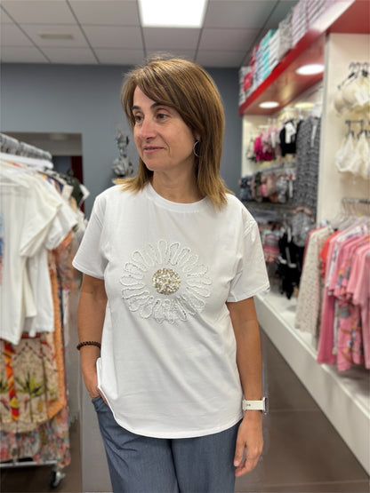 ✨ ✨ Camiseta Blanca Margarida Brilli