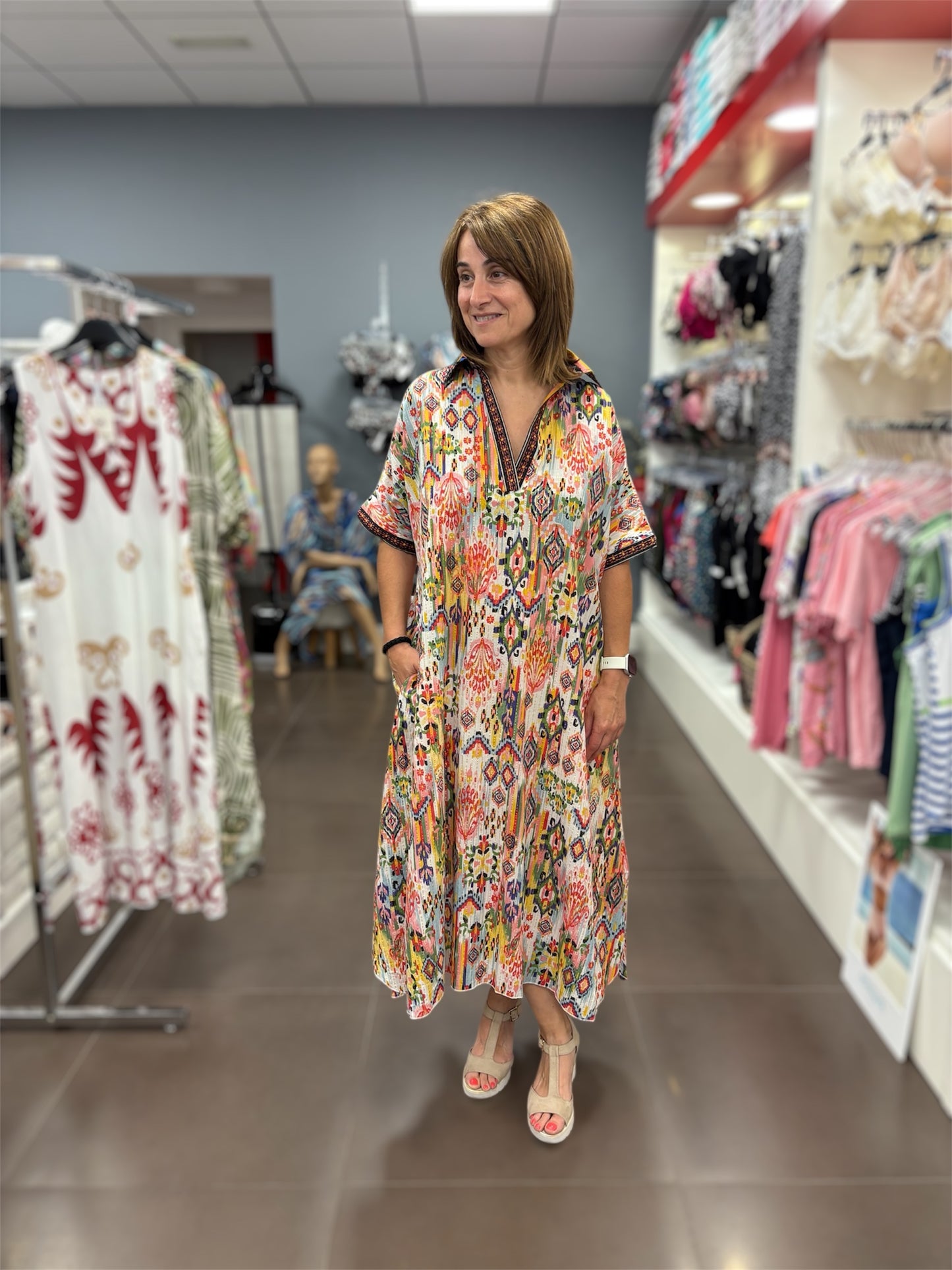 🌺 Vestido Estampado Boho Multicolor