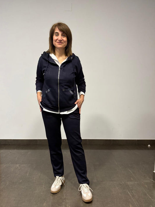 💙 Chaqueta azul marino con Capucha y Lentejuelas