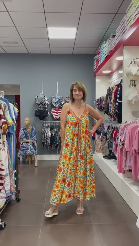 🌼 Vestido largo floral